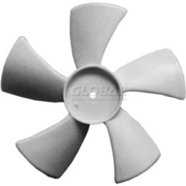 Lau Small Plastic Push-On Fan Blade, 5in Dia., CCW, 3/16inBore, 3/4inBlade Depth, 5 Blade 4P5CCWC